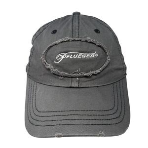 Pflueger Slideback Hat Gray One Size Adjustable Embroidered Distressed Cotton
